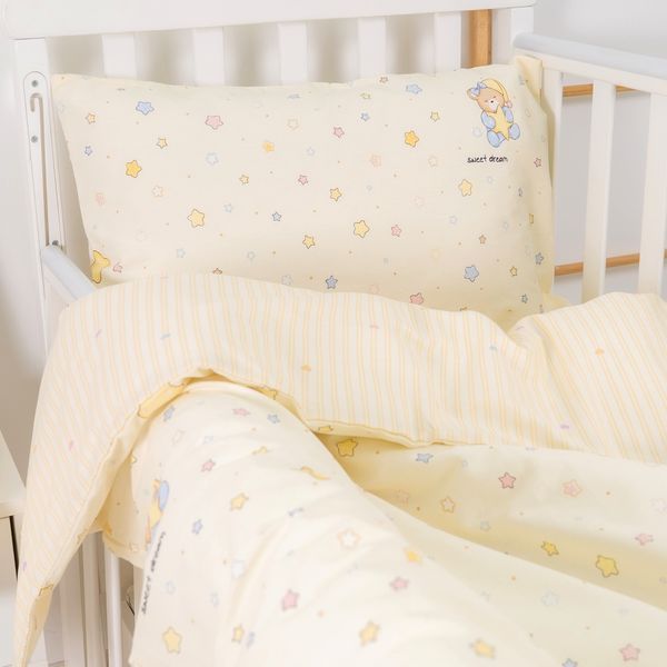 Комплект постільної білизни дитячий сатин твіл 853, жовтий 853_Baby фото