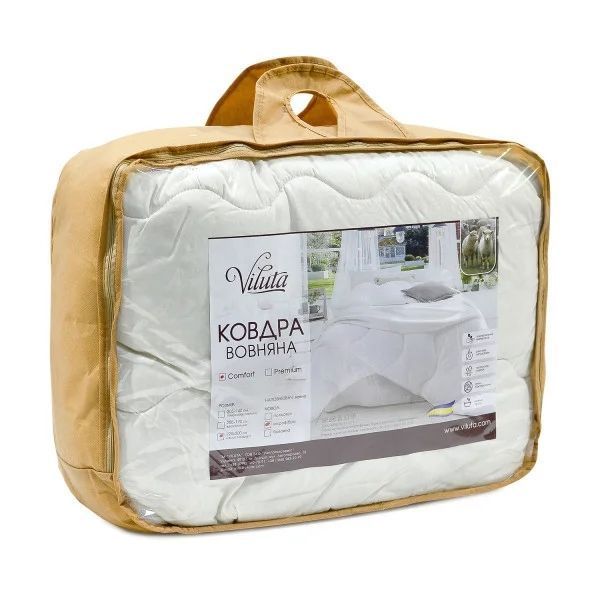 Ковдра вовняна стьобана Viluta Полуторна Comfort 140х205 ковдра_comfort_205*140 фото